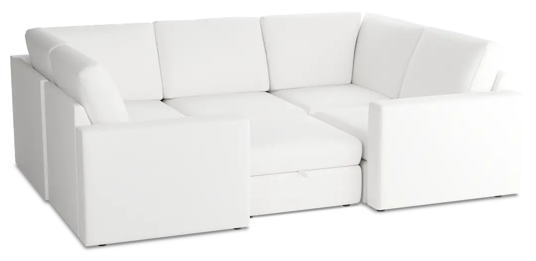Citymod White Fabric 6-piece Pit Sectional Citymod White Fabric 6-piece Pit Sectional