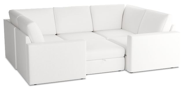 Citymod White Fabric 6-piece Pit Sectional