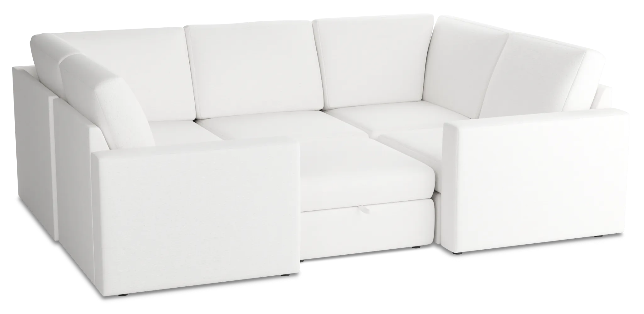 Citymod White Fabric 6-piece Pit Sectional