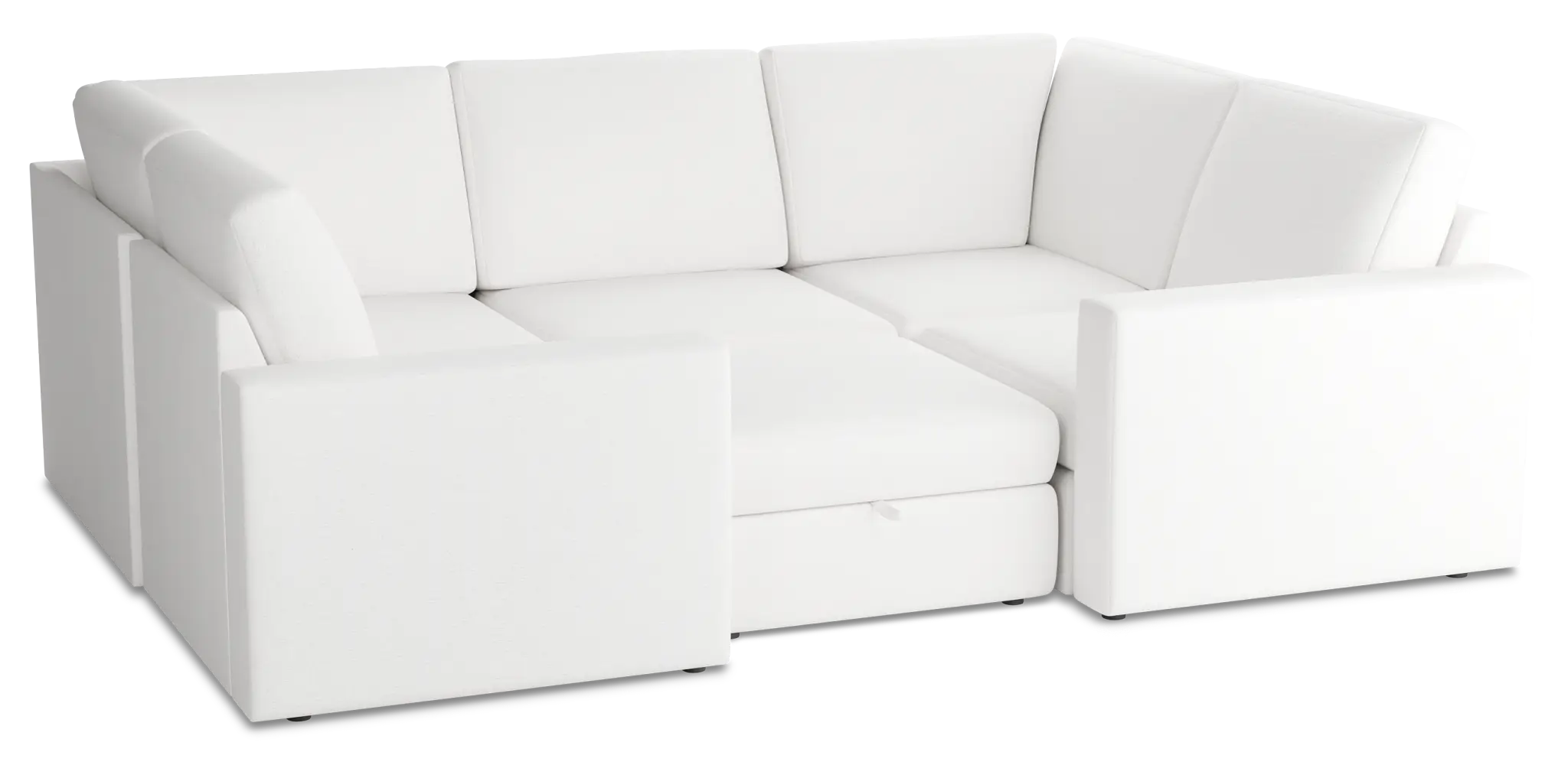 Citymod White Fabric 6-piece Pit Sectional Citymod White Fabric 6-piece Pit Sectional