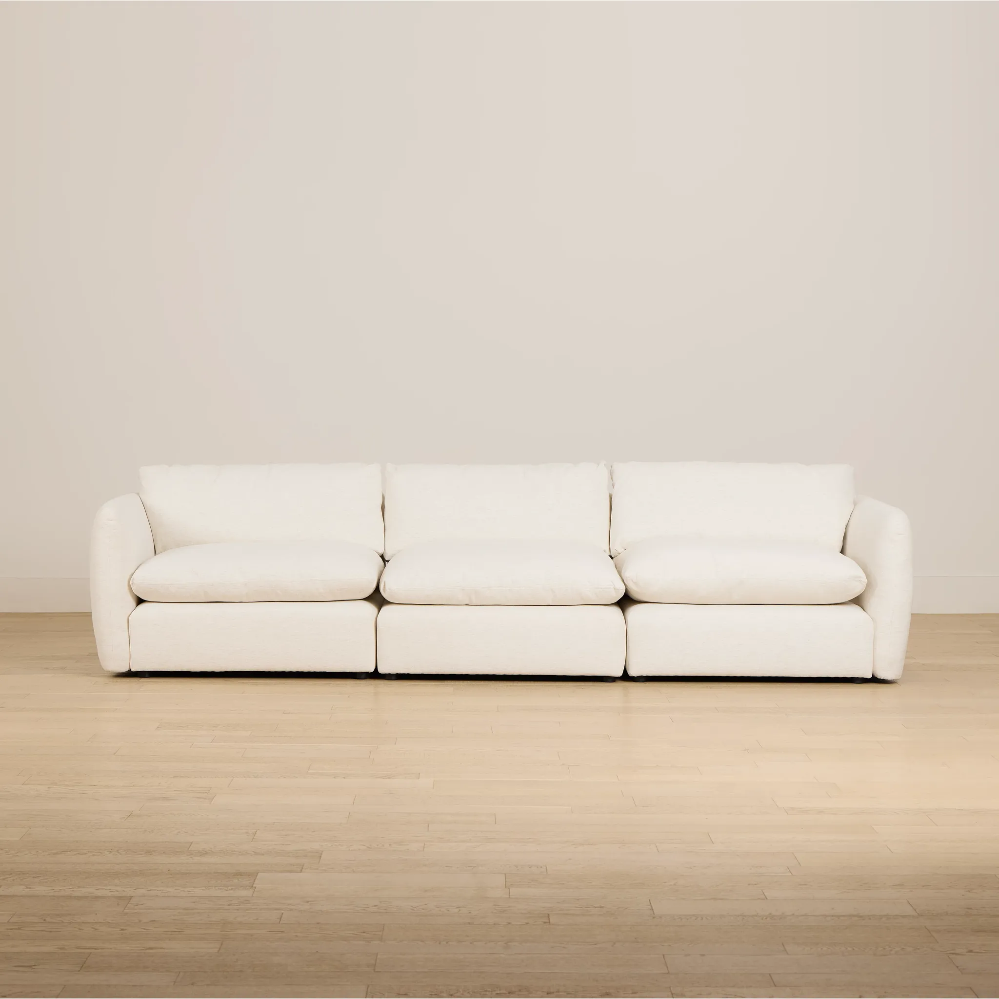 Serena White Fabric 3-piece Modular Sofa