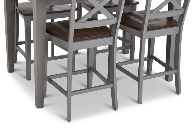 Sumter Gray High Table & 4 Barstools (8)