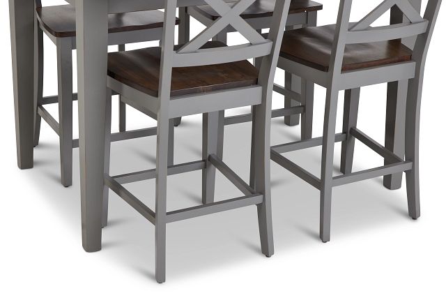 Sumter Gray High Table & 4 Barstools