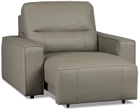 Rudy Gray Lthr/vinyl Power Extension Chaise