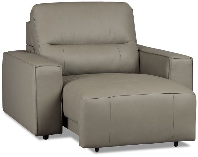 Rudy Gray Lthr/vinyl Power Reclining Chaise