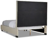 Rylee Beige Uph Platform Storage Bed