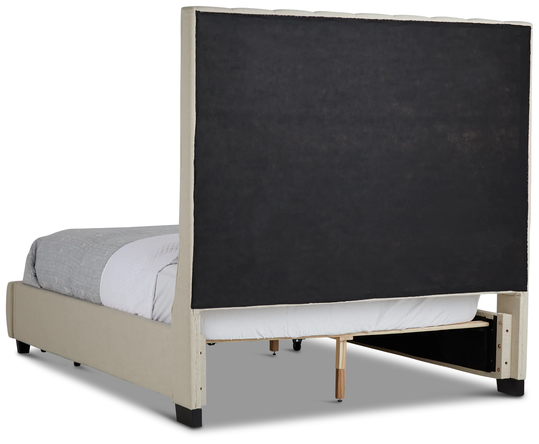 Rylee Beige Uph Platform Storage Bed