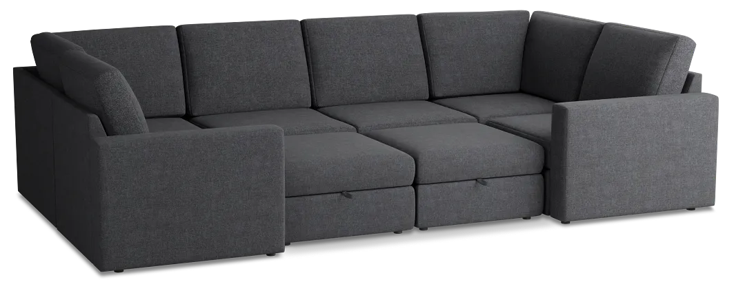 Citymod Dark Gray Fabric 8-piece Pit Sectional