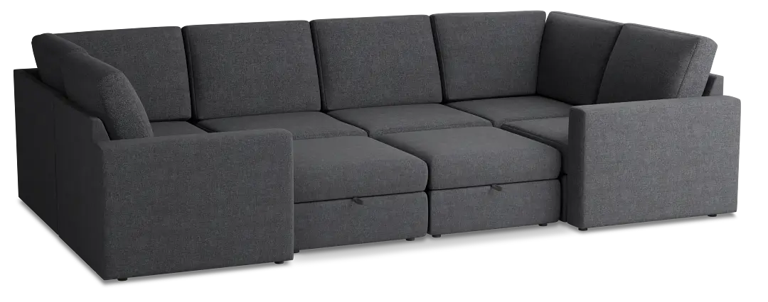 Citymod Dark Gray Fabric 8-piece Pit Sectional Citymod Dark Gray Fabric 8-piece Pit Sectional