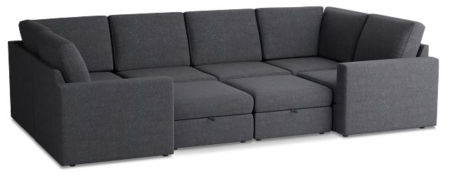 Citymod Dark Gray Fabric 8-piece Pit Sectional