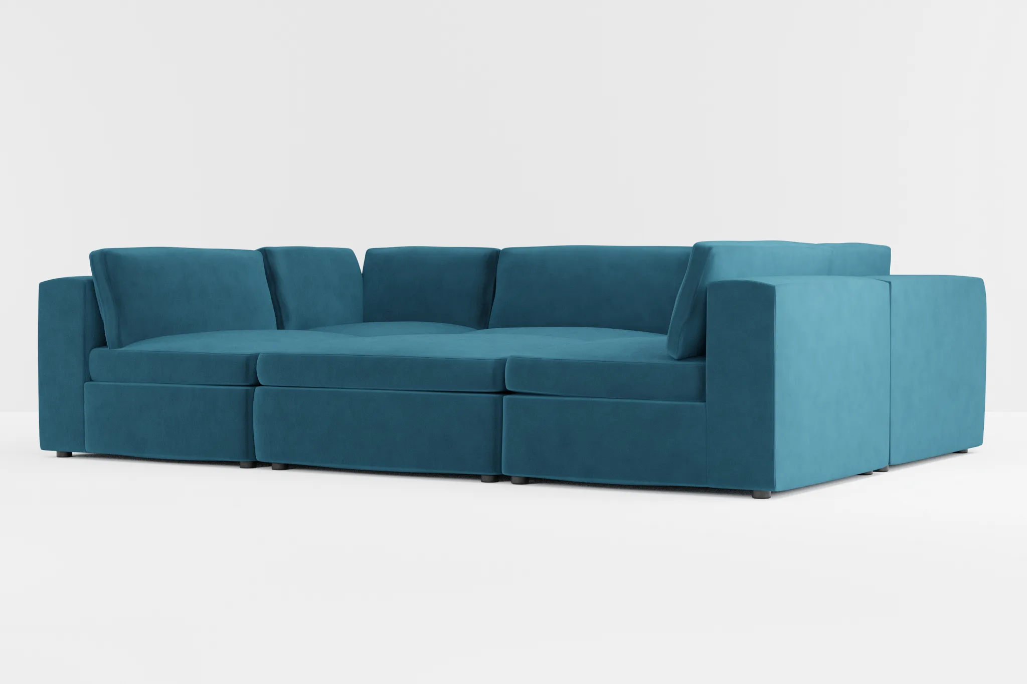Destin Joya Teal Velvet 6-piece Pit Sectional