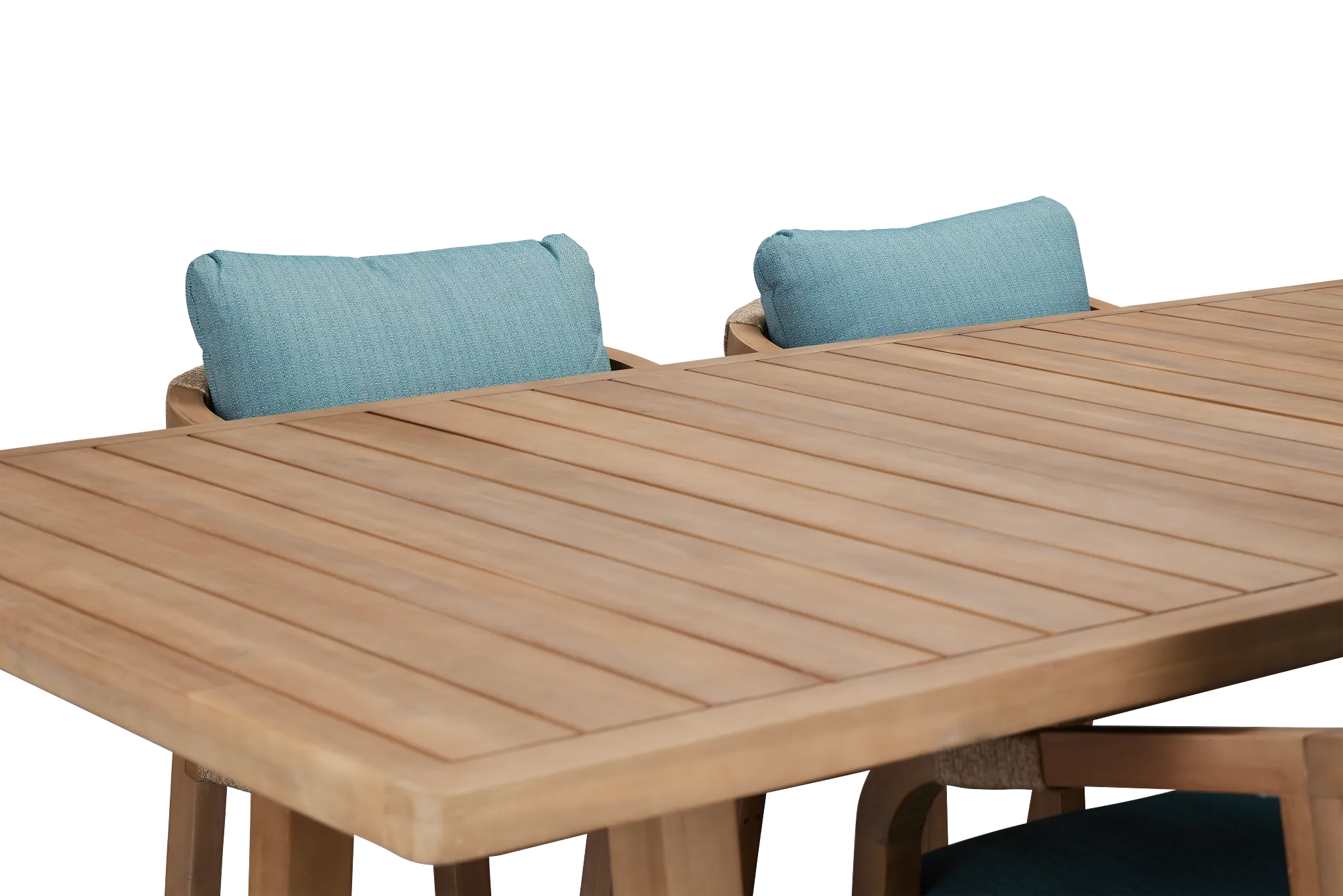 Laguna Light Tone 90" Retangular Table & 4 Teal Cushioned Chairs