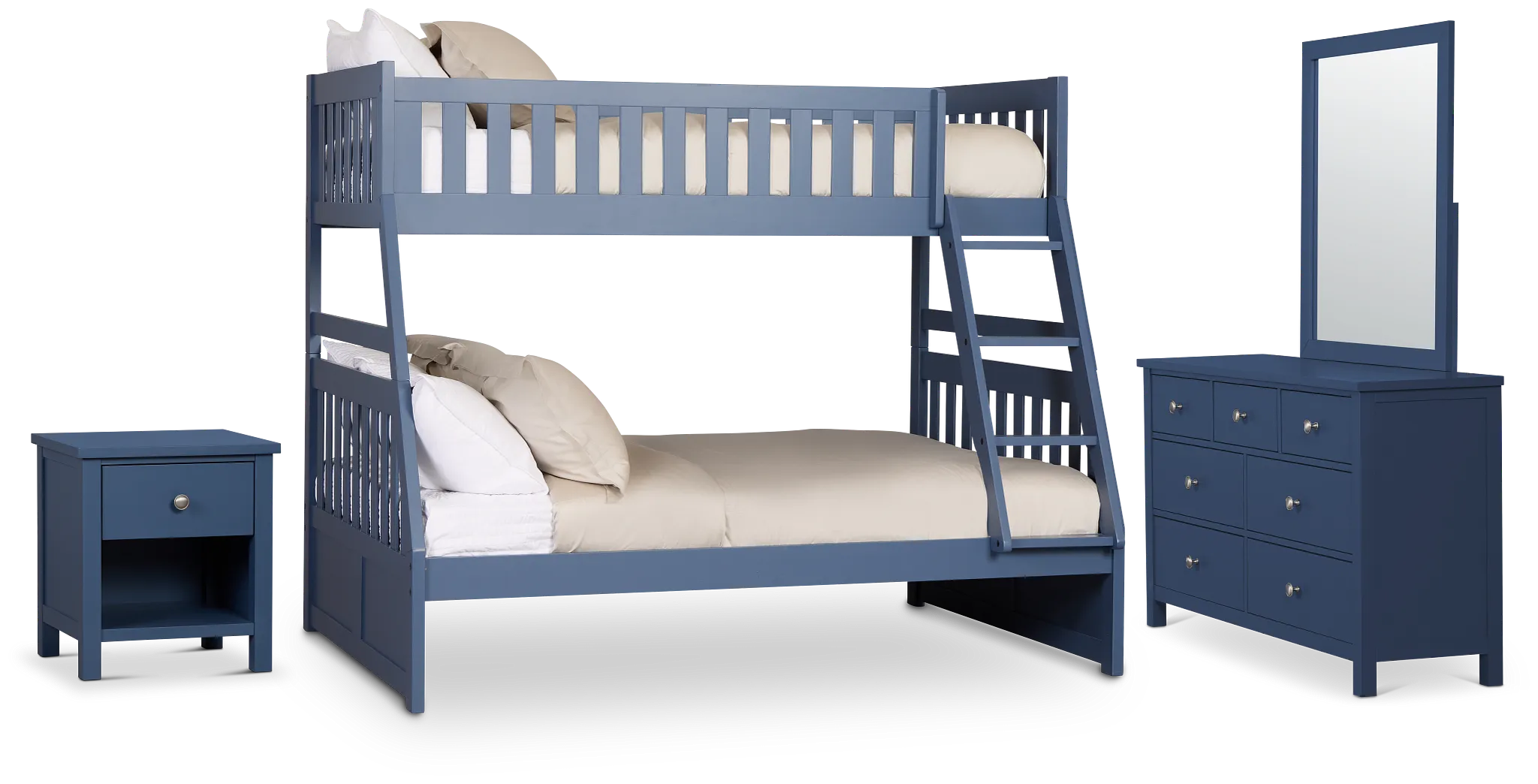 Charleston Dark Blue Bunk Bed Bedroom