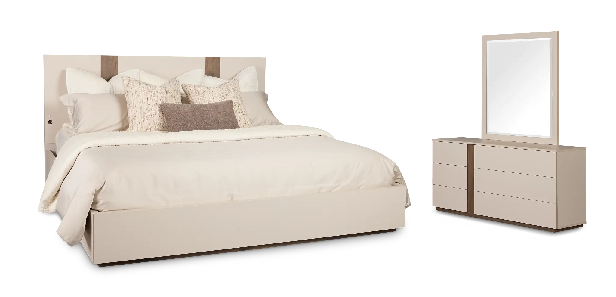 Brasilia Light Beige Platform Bedroom With Speaker Brasilia Light Beige Platform Bedroom With Speaker