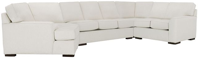 Austin White Fabric Left Cuddler Memory Foam Sleeper Sectional