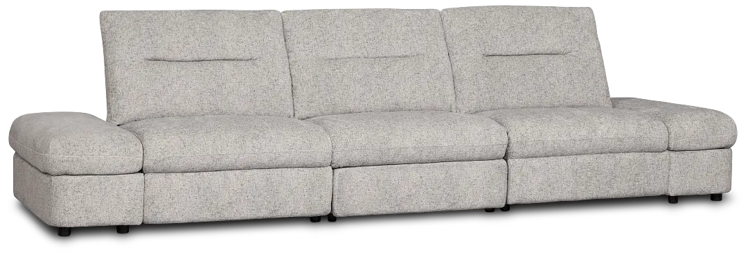 Mila Gray Fabric 3-piece Modular Power Sofa