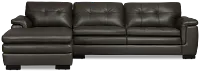 Braden Dark Gray Leather Right Chaise Sectional