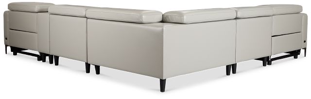 Ava Light Gray Micro Medium Dual Power 2-arm Reclining Sectional