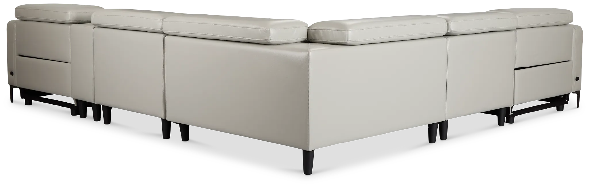 Ava Light Gray Micro Medium Dual Power 2-arm Reclining Sectional