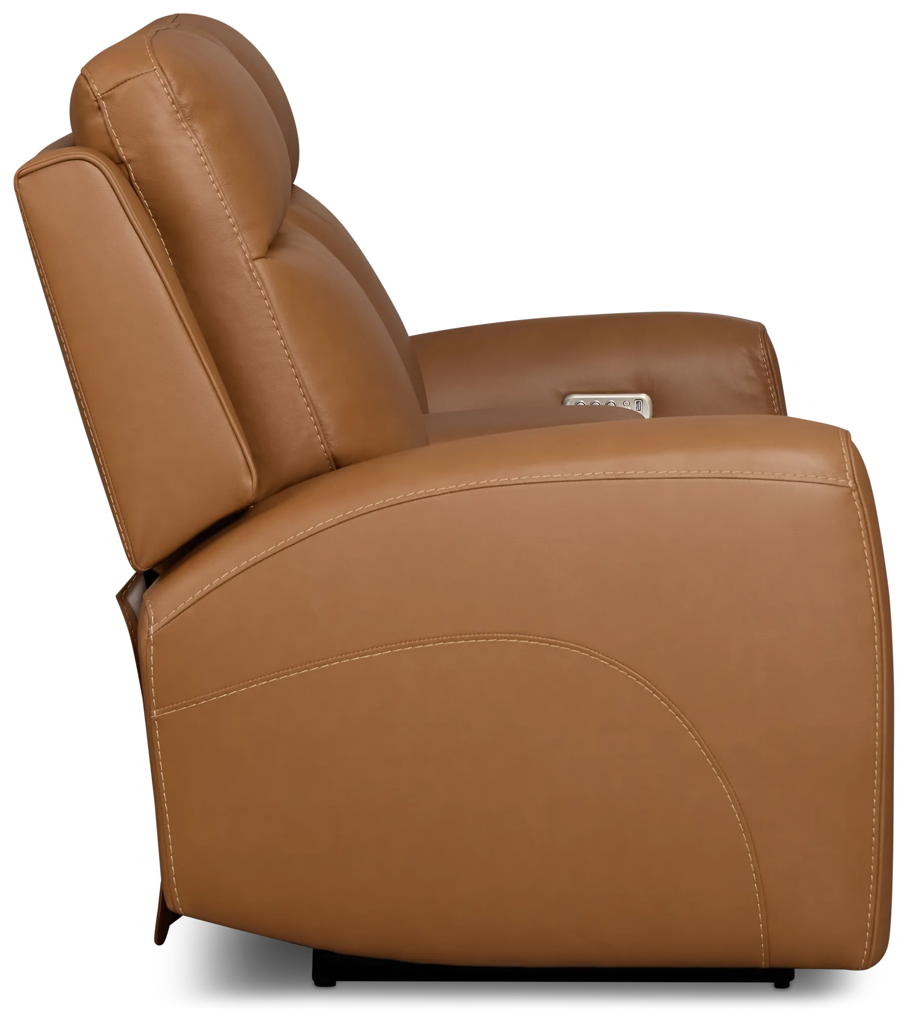 Flexsteel Belmont Medium Brown Lthr/vinyl Power Reclining Loveseat