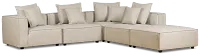 Tatum Beige Fabric 5pc Bumper Sectional