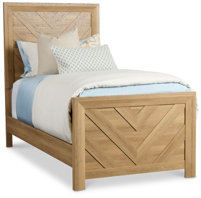 Delray Light Tone Panel Bed