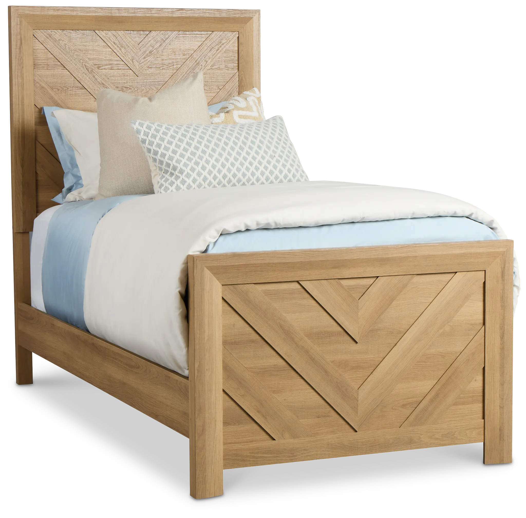Delray Light Tone Panel Bed
