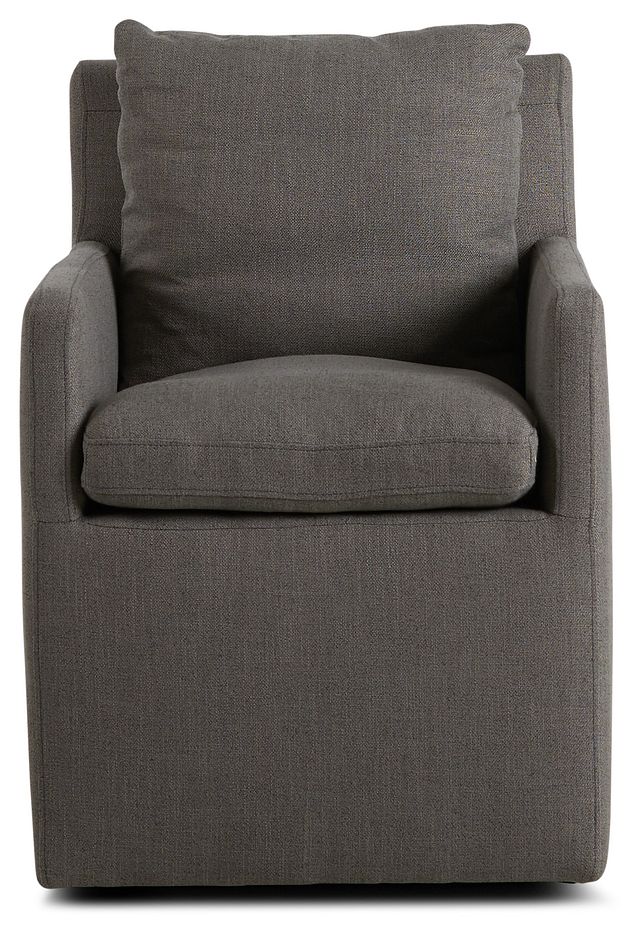 Auden Dark Gray Castored Upholstered Arm Chair (2)