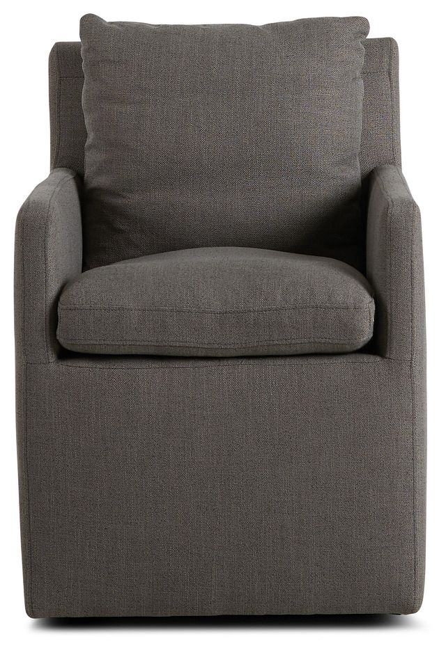 Auden Dark Gray Castored Upholstered Arm Chair