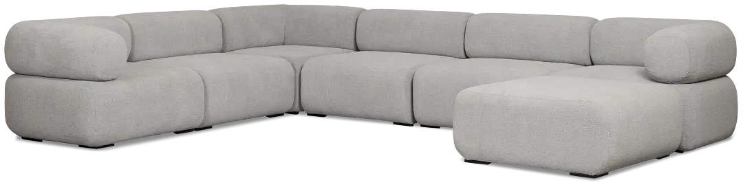 Celeste Light Gray Fabric 7-piece Chaise Sectional Celeste Light Gray Fabric 7-piece Chaise Sectional