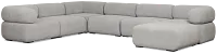Celeste Light Gray Fabric 7-piece Chaise Sectional
