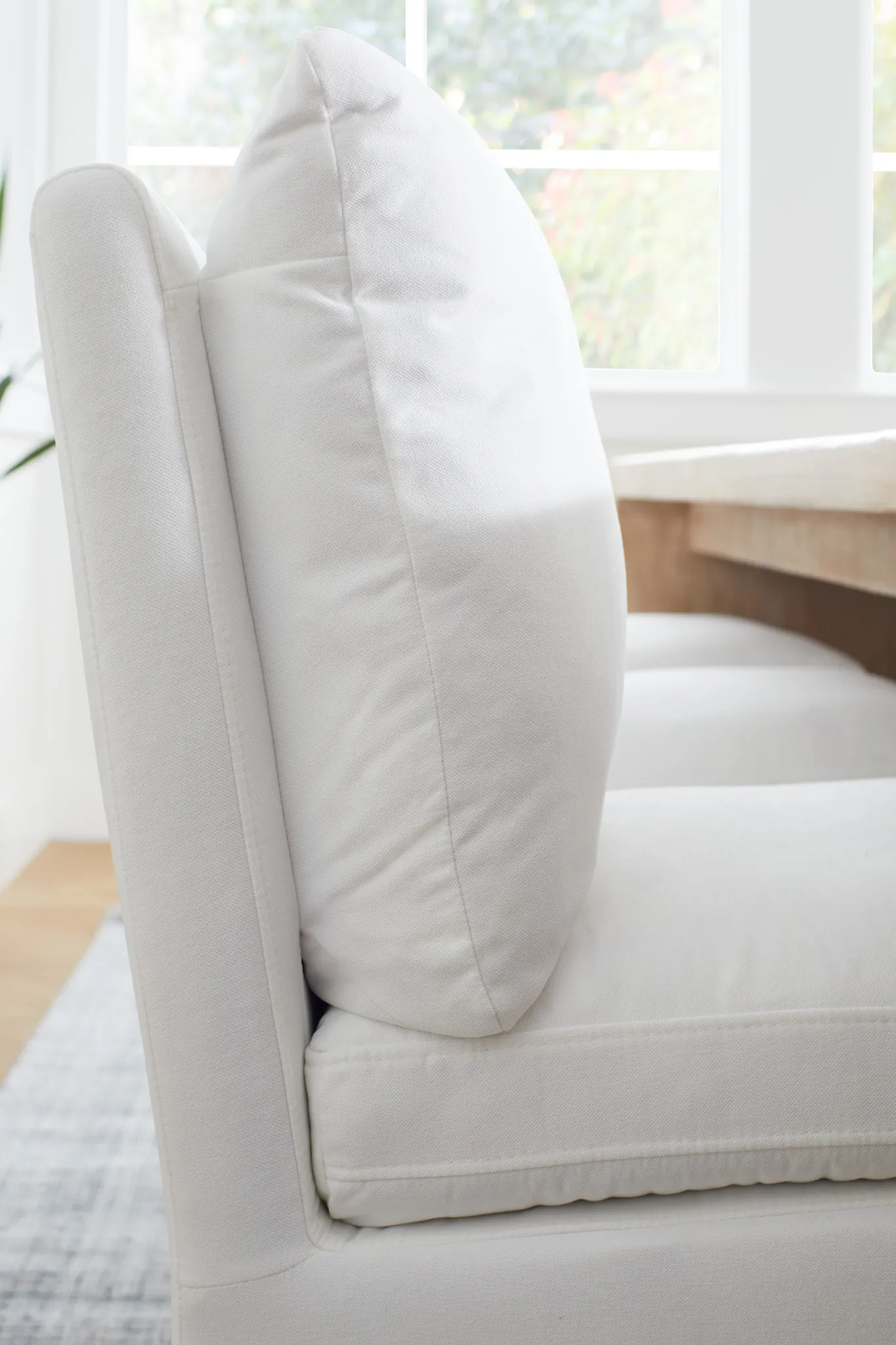 Auden White Castored Upholstered Side Chair