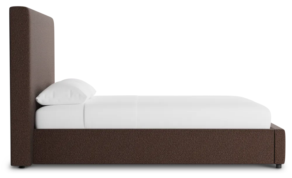 Grayton Elite Dark Brown 54" Upholstered Platform Bed