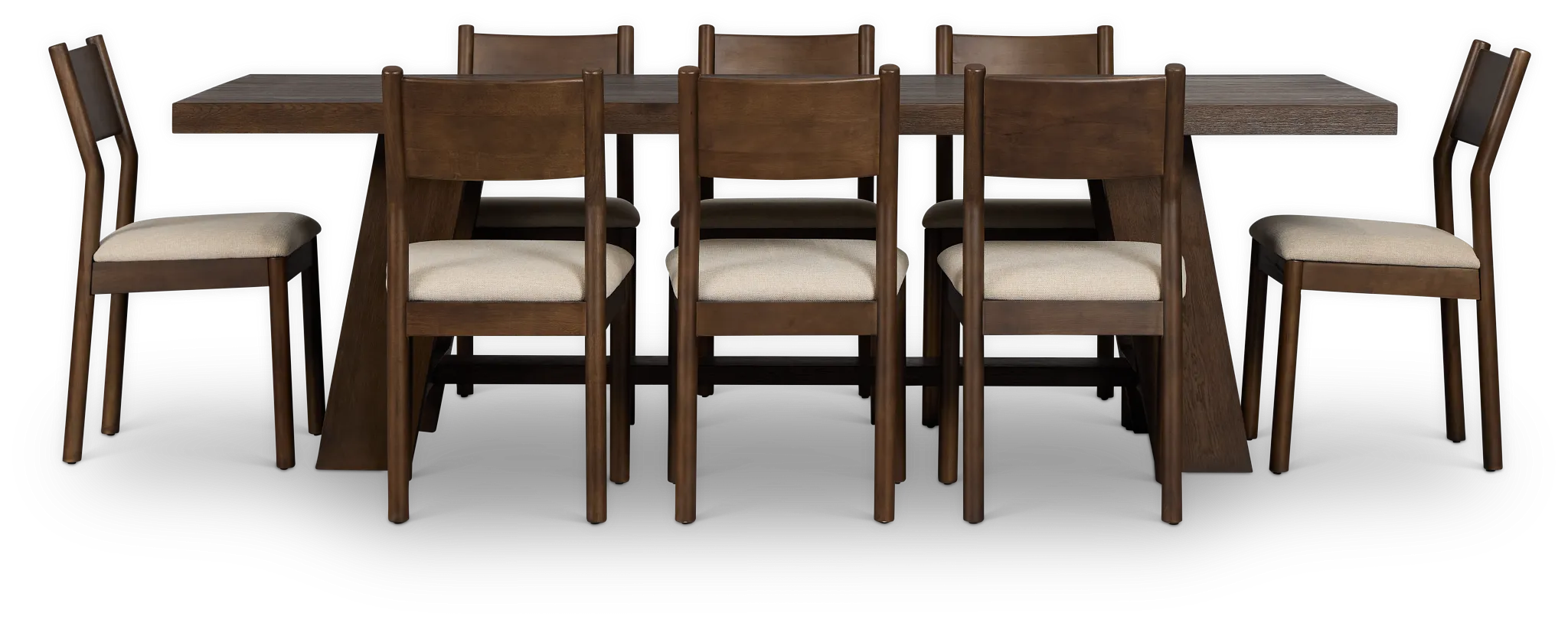 Rochester Dark Tone Rect Table & 8 Uph Chairs