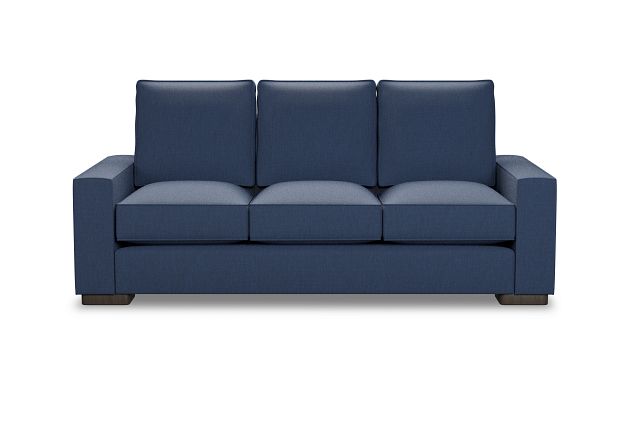 Edgewater Revenue Dark Blue 84" Sofa W/ 3 Cushions (1)