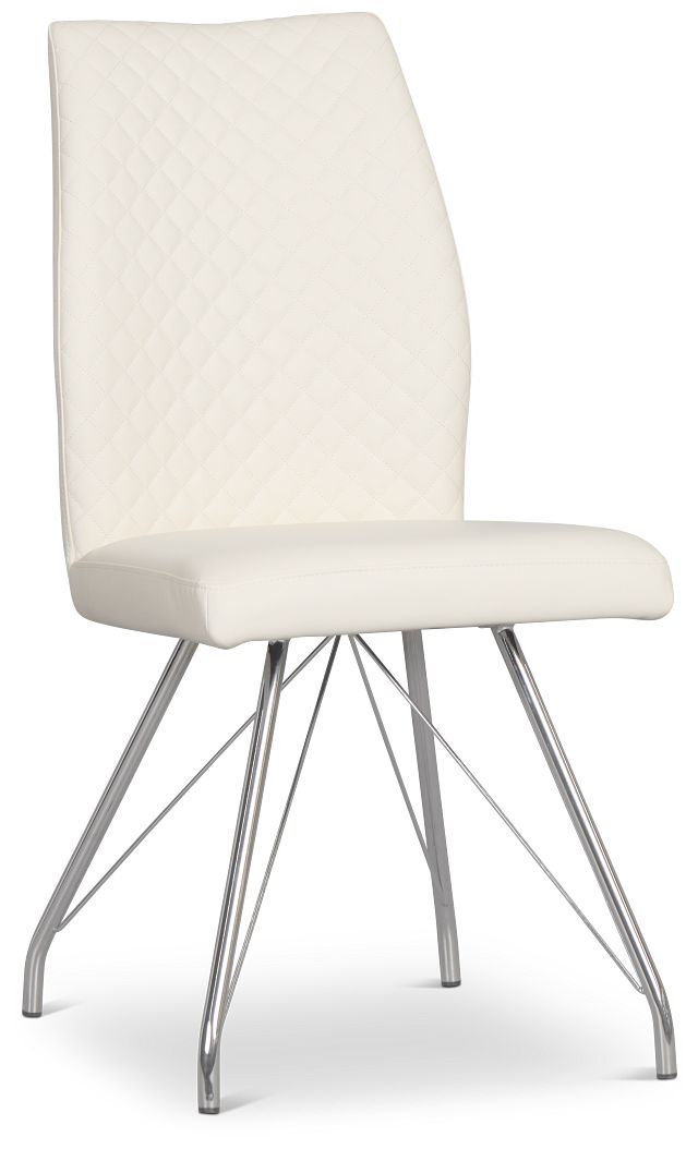 Lima White Upholstered Side Chair