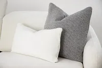 Reign White Lumbar Accent Pillow