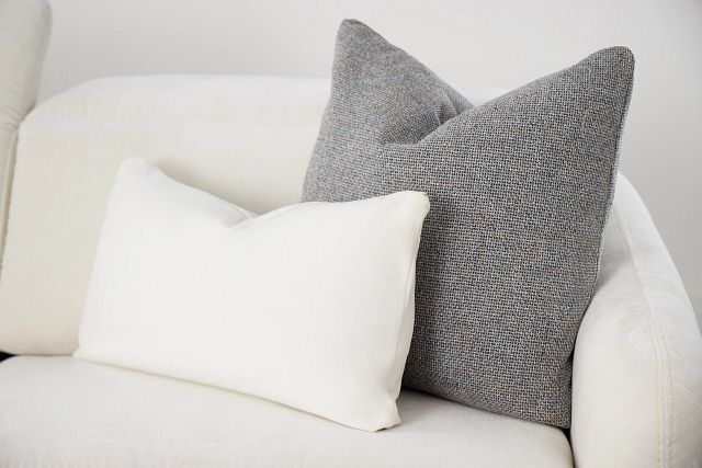 Reign White Lumbar Accent Pillow