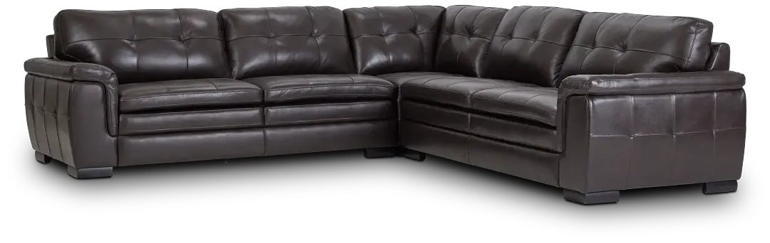 Braden Dark Brown Leather Small Two-arm Sectional Braden Dark Brown Leather Small Two-arm Sectional