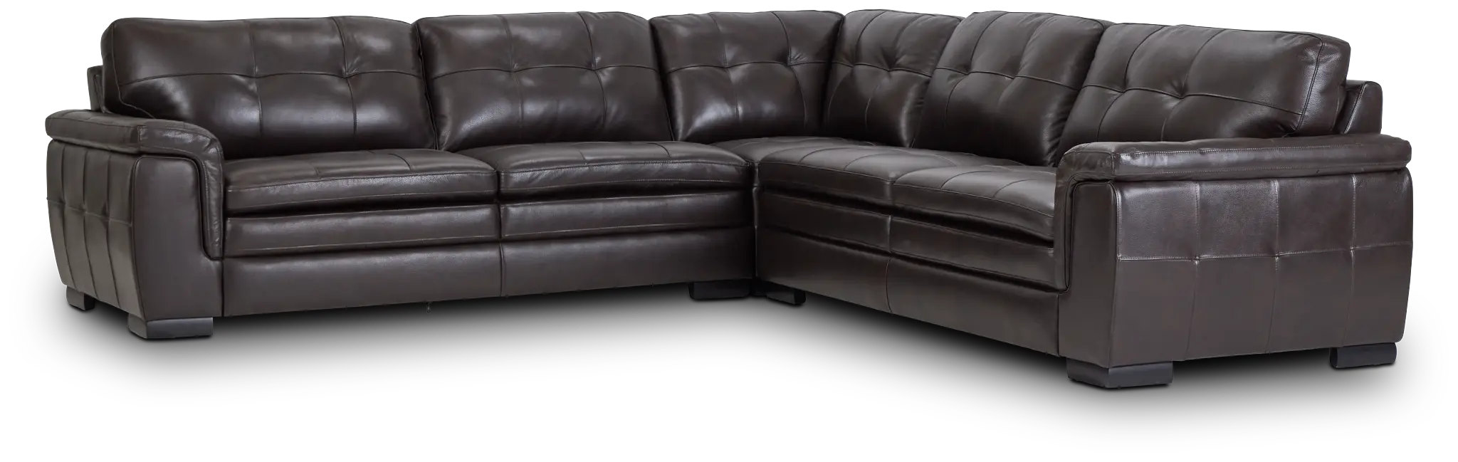 Braden Dark Brown Leather Small Two-arm Sectional Braden Dark Brown Leather Small Two-arm Sectional