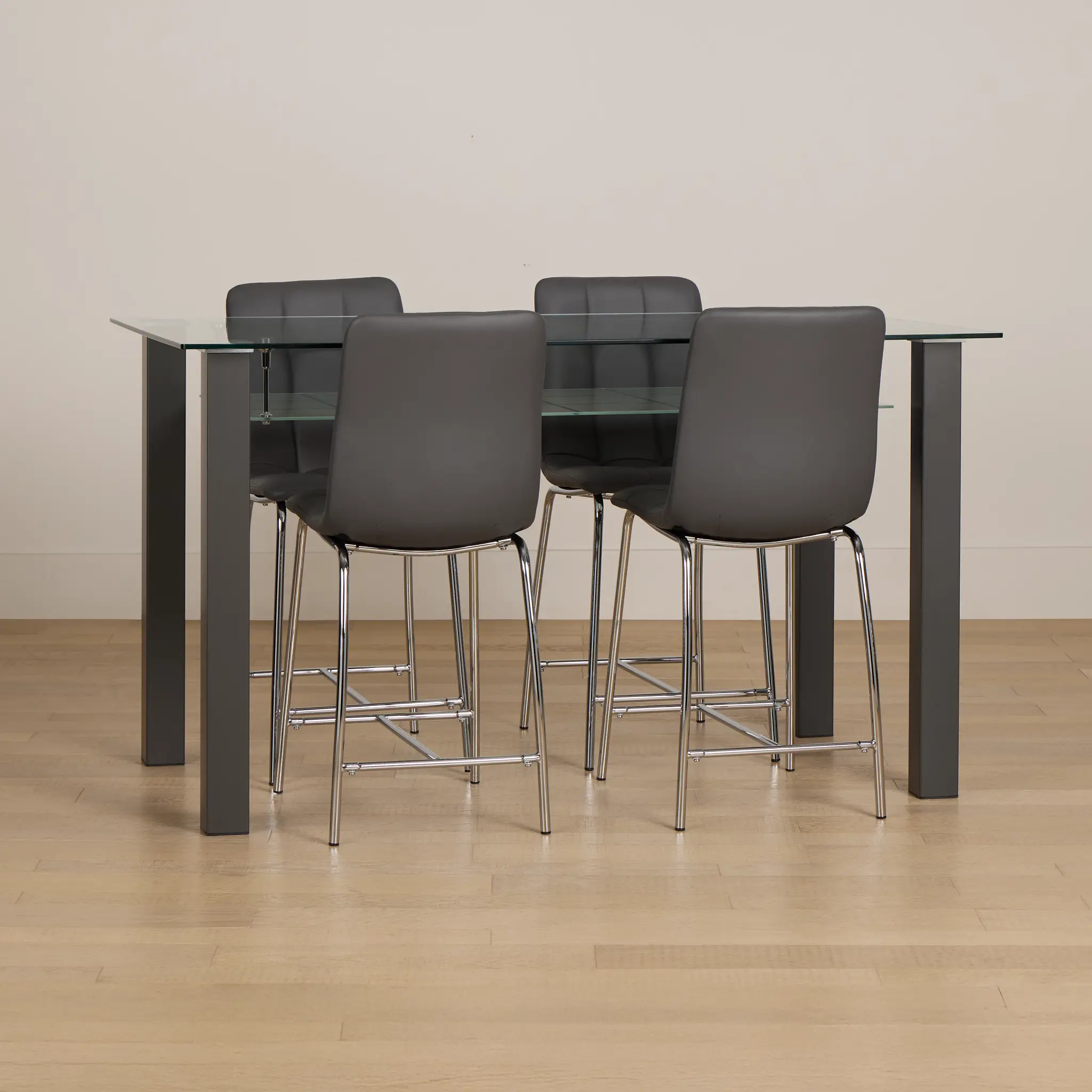 Vienna Dark Gray Glass High Dining Table Vienna Dark Gray Glass High Dining Table