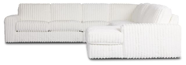 Teddy White Fabric Large Right Chaise Sectional