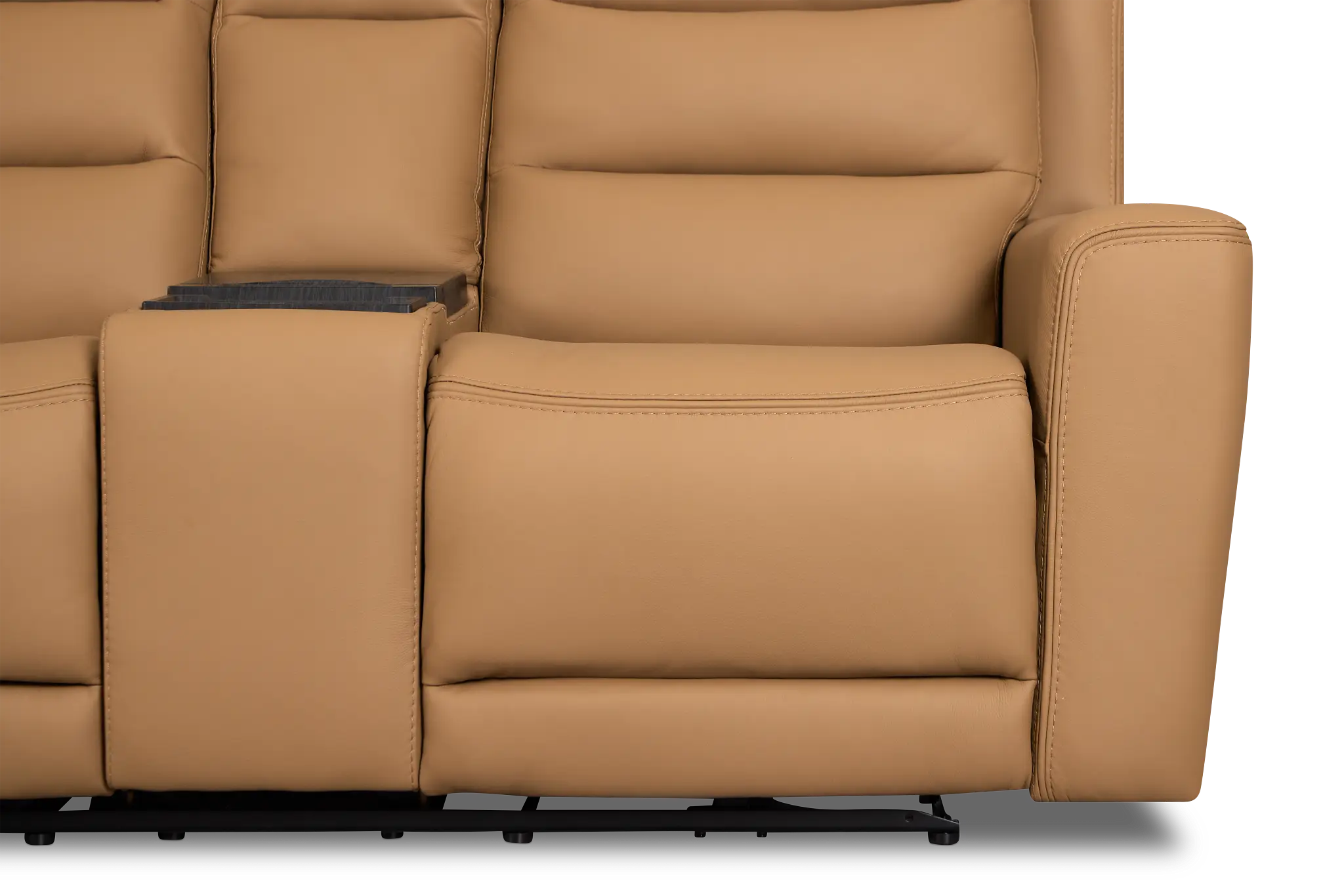 Wilder Brown Leather Power Reclining Console Loveseat With Refrigerator Wilder Brown Leather Power Reclining Console Loveseat With Refrigerator