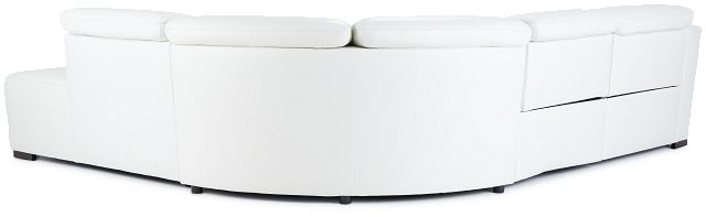 Sentinel White Lthr/vinyl Small Dual Power Right Bumper Sectional (5)