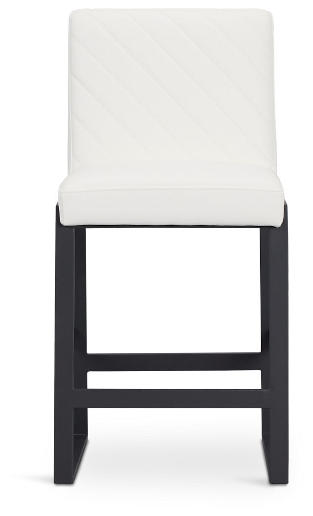 Harlem White 24" Upholstered Barstool