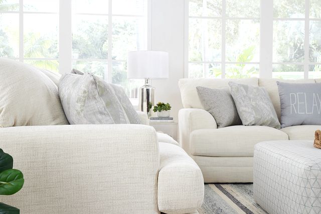 Hailey Light Beige Fabric Loveseat