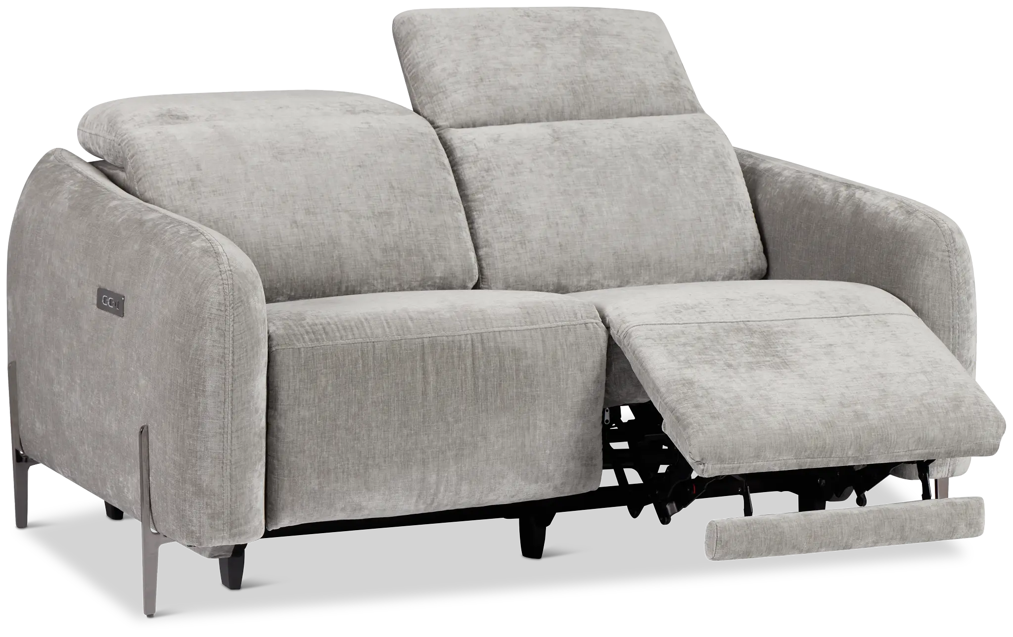 Zuri Gray Velvet Power Reclining Loveseat W/ Power Headrest Zuri Gray Velvet Power Reclining Loveseat W/ Power Headrest