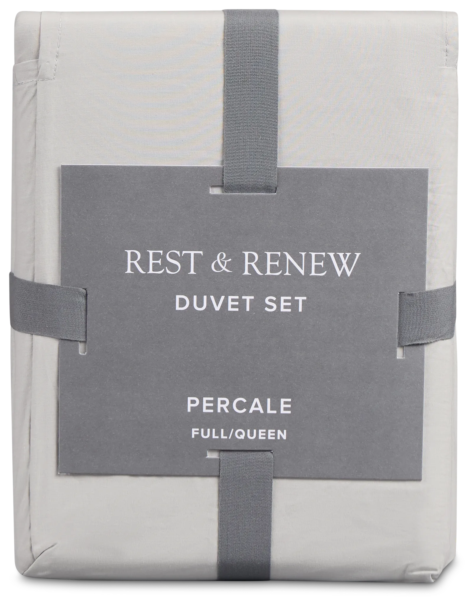 Rest & Renew Percale Cotton Gray 200 Thread Duvet Set