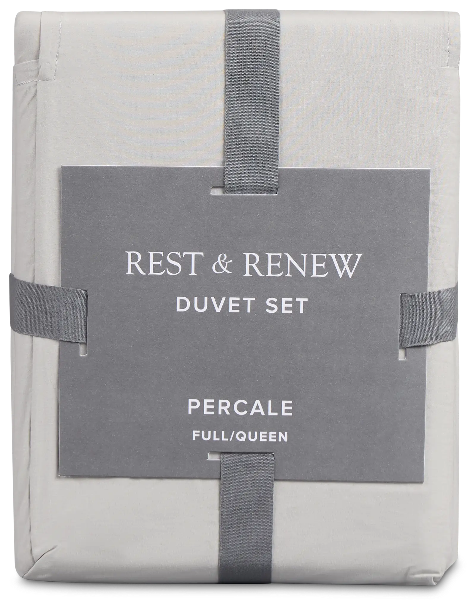 Rest & Renew Percale Cotton Gray 200 Thread Duvet Set Rest & Renew Percale Cotton Gray 200 Thread Duvet Set