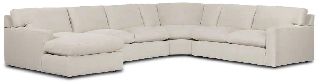 Hudson Gray Fabric Medium Left Chaise Wedge Sectional